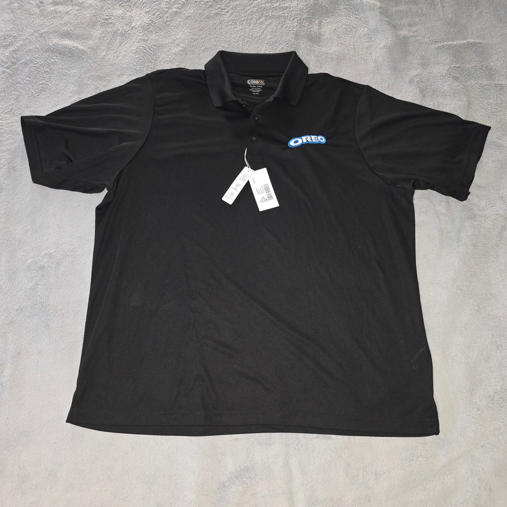 Core 365 Mens Oreo Cookies Polo Shirt Black 3XL Performance Moisture Wicking NWT